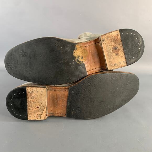 JOHN VARVATOS Size 10 Grey Canvas Cap Toe Lace-Up Ankle Boots - Picture 6 of 8